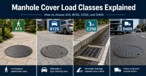 Manhole cover load class selection for road drainage projects