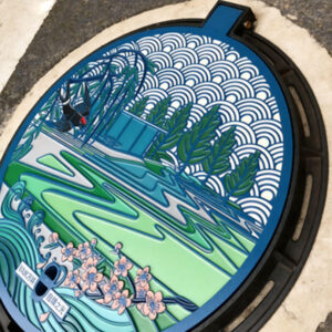 Custom decorative manhole cover for urban landscape project