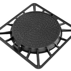 C250 ductile iron manhole cover with hinged design and square frame