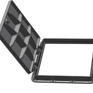 Open double sealed manhole cover with ductile iron frame