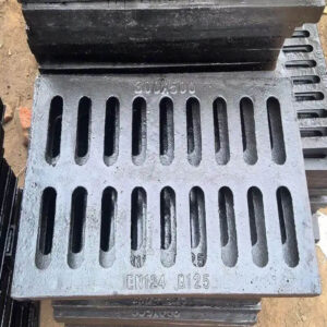 Ductile iron drainage grate installed for road and stormwater drainage