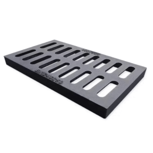 Ductile iron drainage grate side angle showing heavy duty frame design