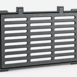 Cast iron channel drain grate for surface water drainage