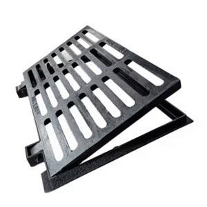 Rectangular ductile iron drainage grate with frame for road drainage projects