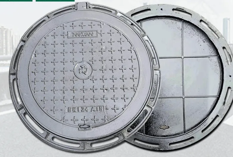 Surface pattern detail of round ductile iron manhole cover